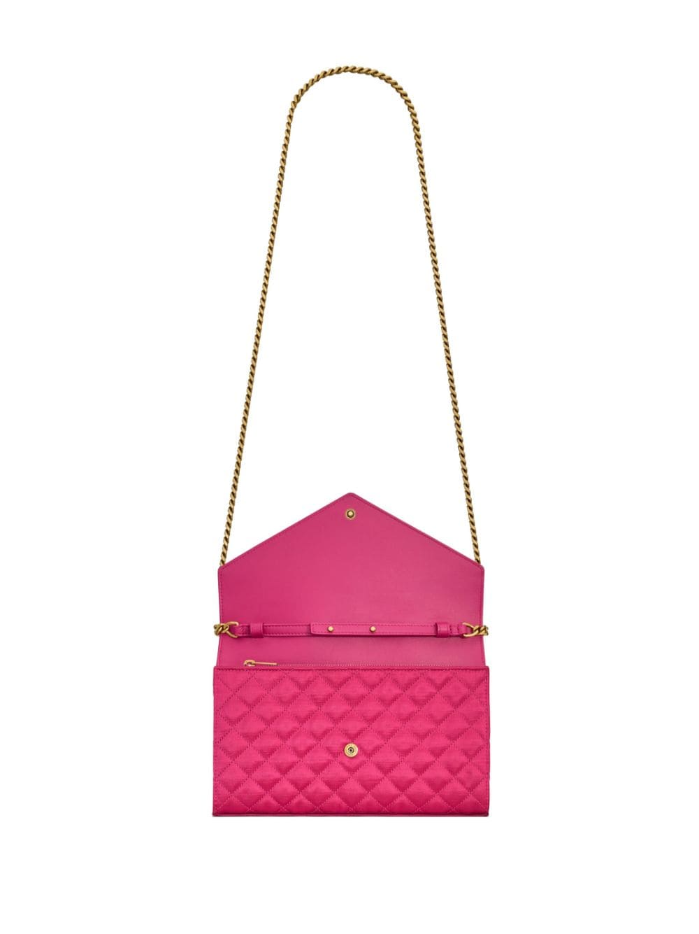 Saint Laurent matelassé logo-plaque envelope bag