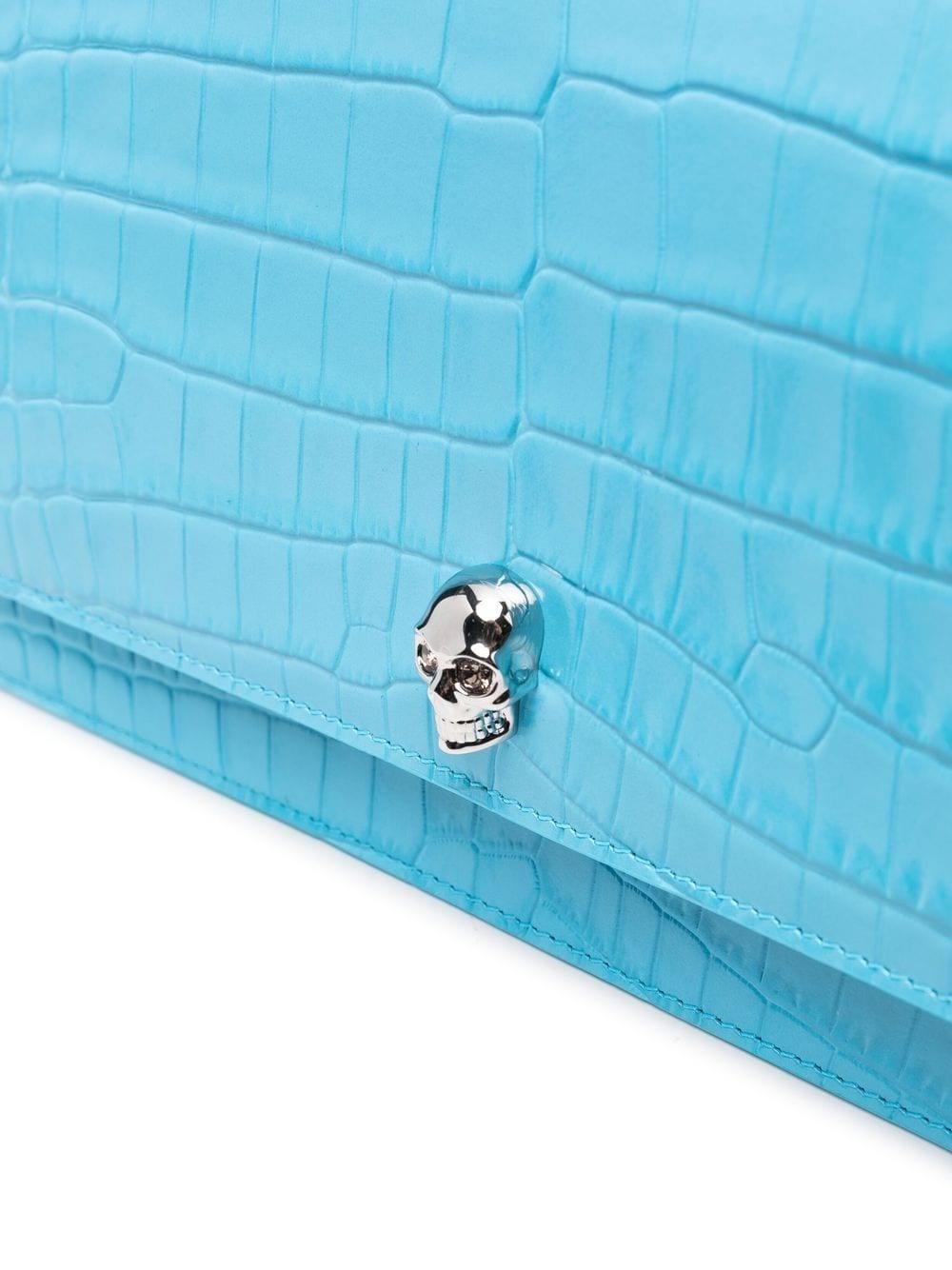 Alexander McQueen Skull logo croc-effect bag