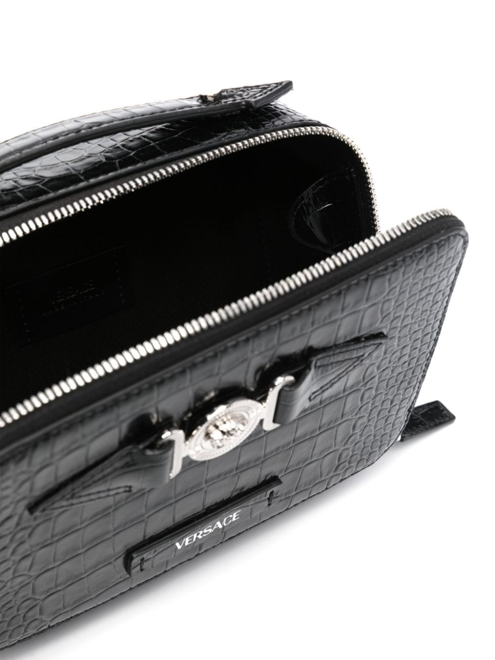 Versace croc-embossed crossbody bag
