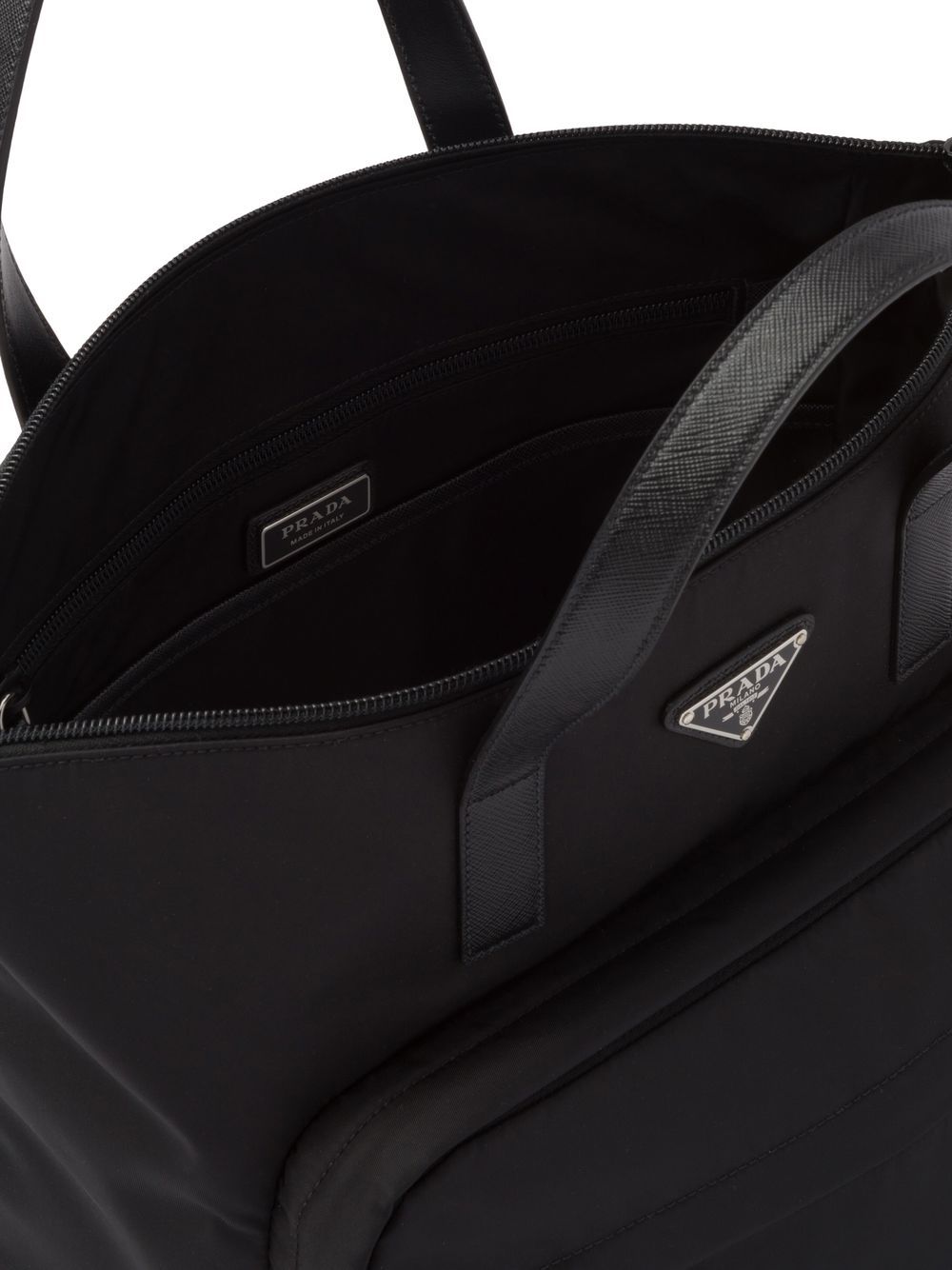 Pra*a re-nylon saffiano-leather tote bag