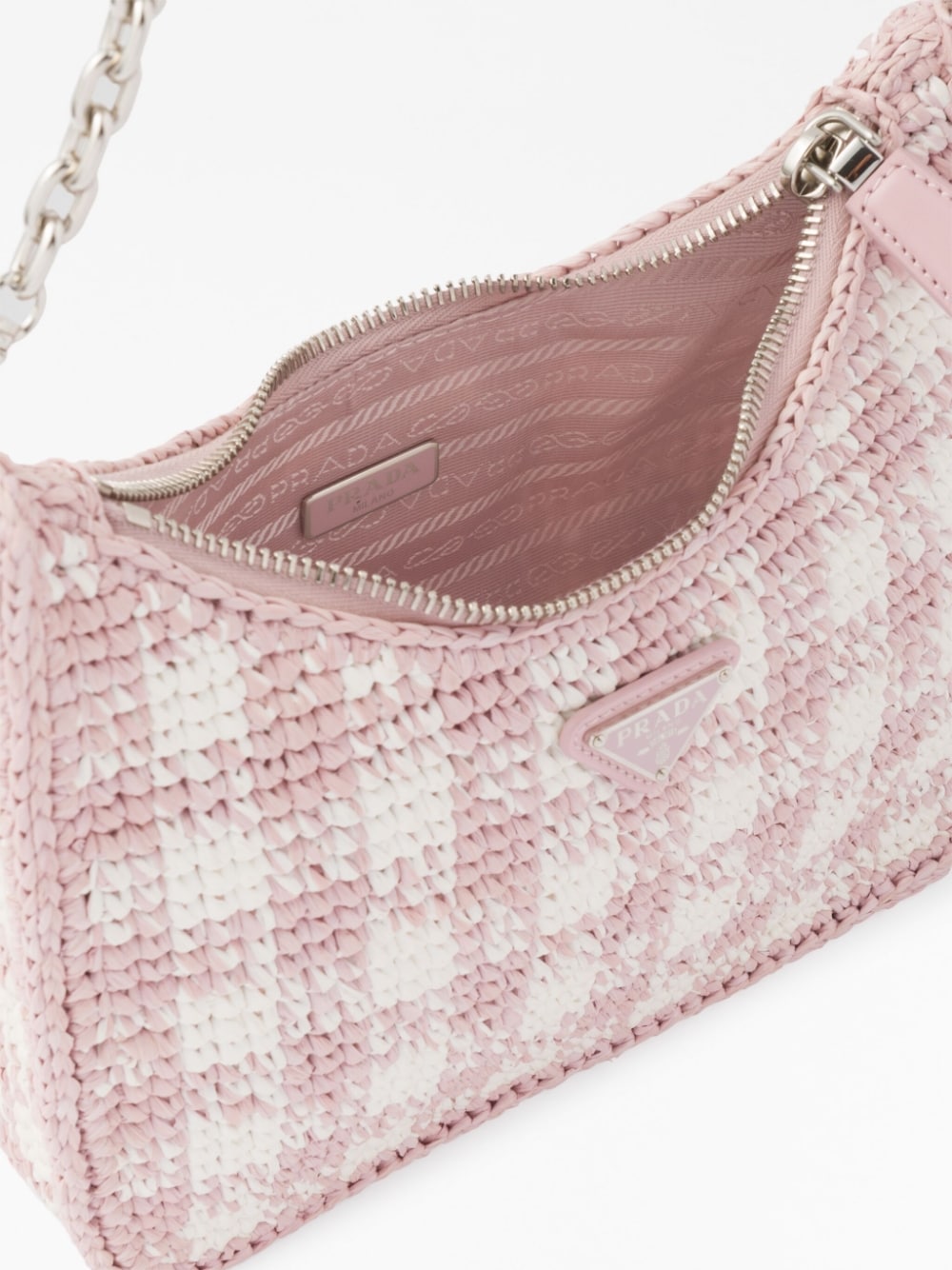 Pra*a re-edition crochet-knit mini bag