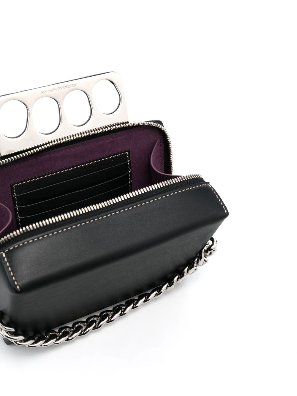Alexander McQueen knuckleduster leather box clutch