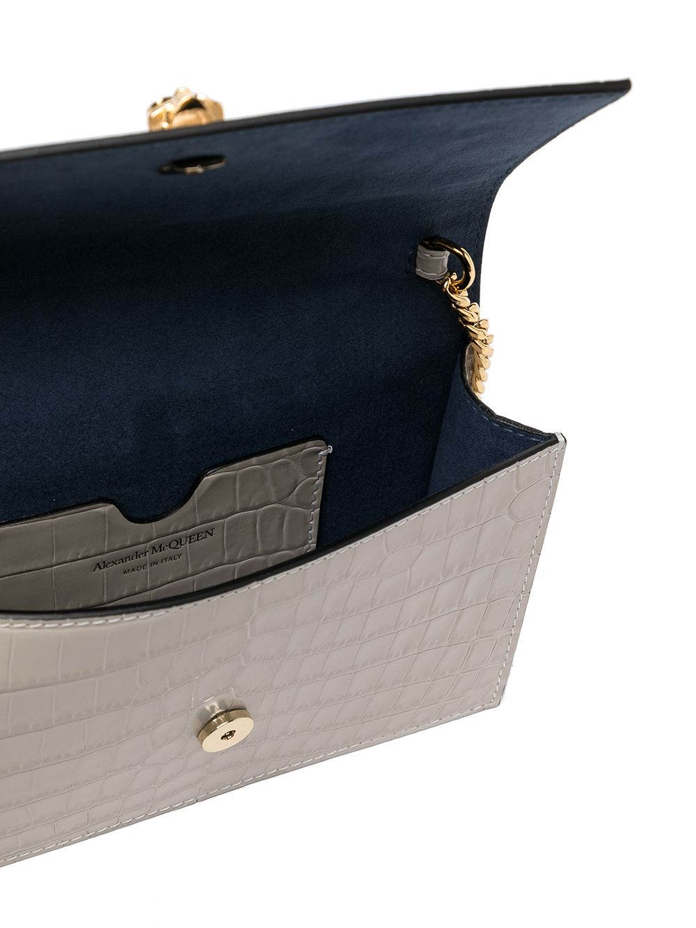 Alexander McQueen crocodile-effect leather mini bag