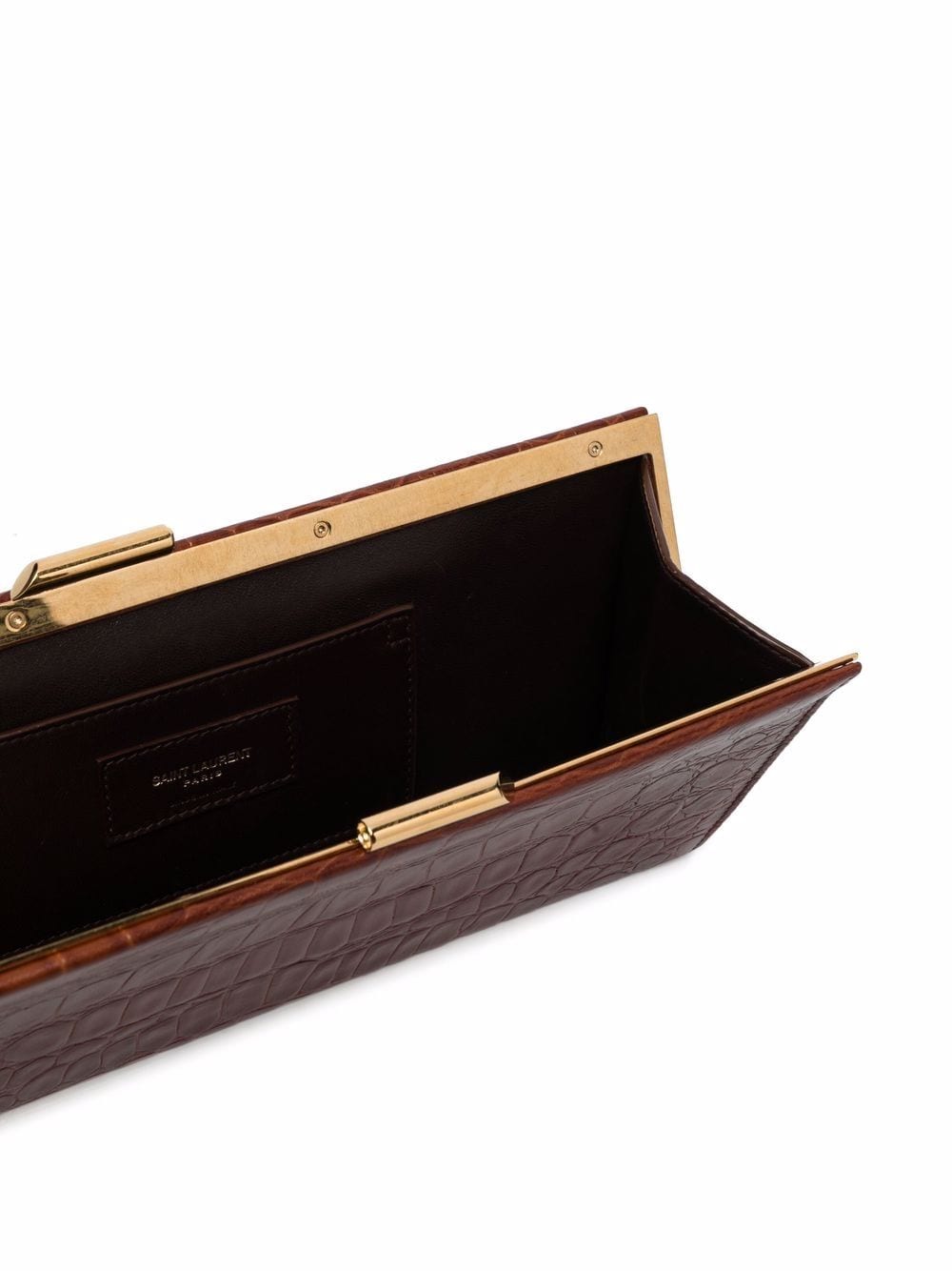 Saint Laurent crocodile-effect clutch bag