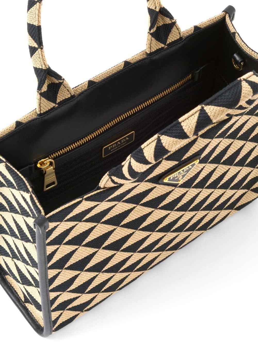 Pra*a small symbole embroidered tote bag