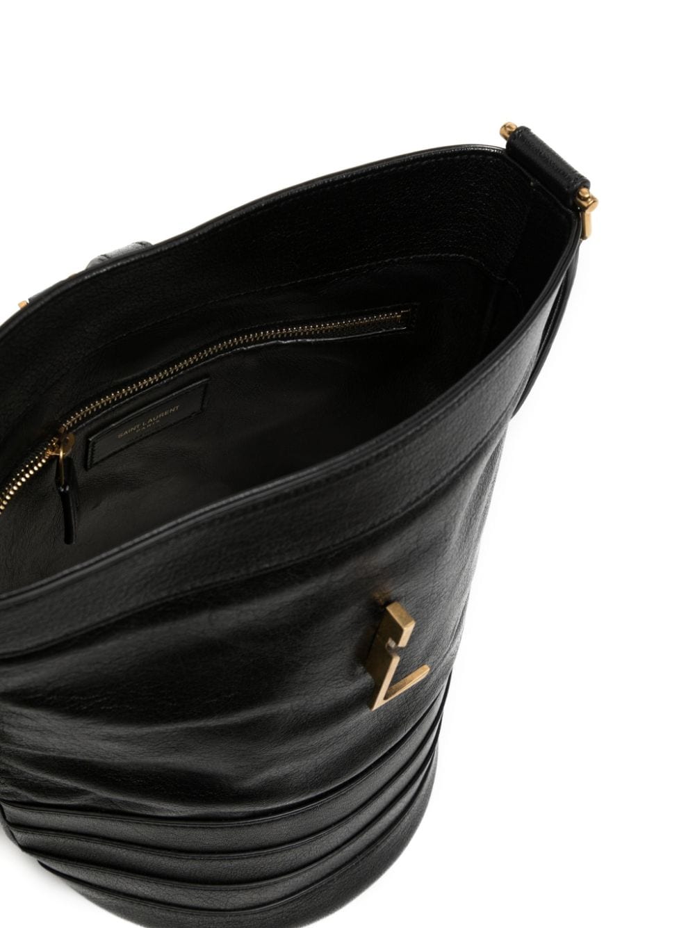 Saint Laurent logo-plaque leather shoulder bag