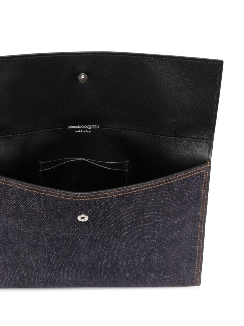 Alexander McQueen denim clutch bag