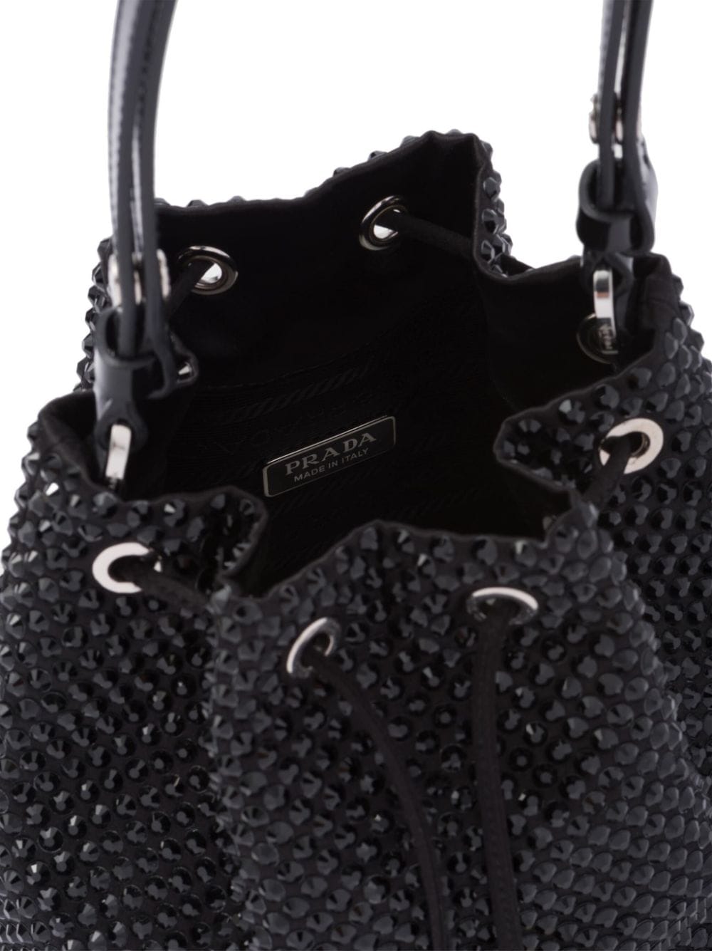 Pra*a crystal-embellished drawstring mini bag