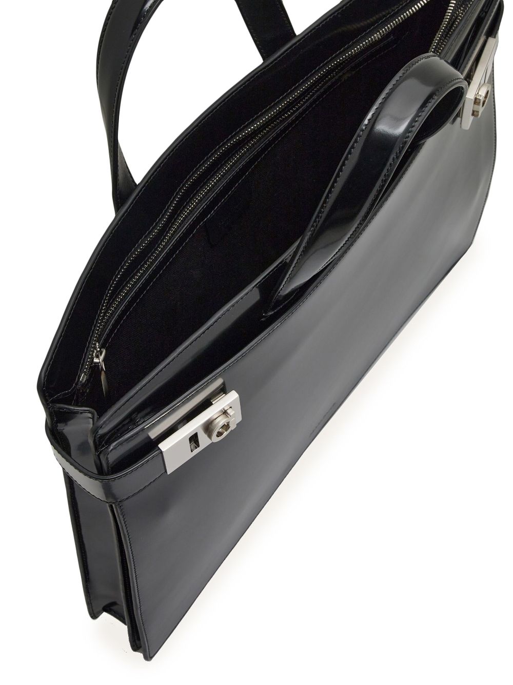 Ferragamo Gancini-buckle leather briefcase