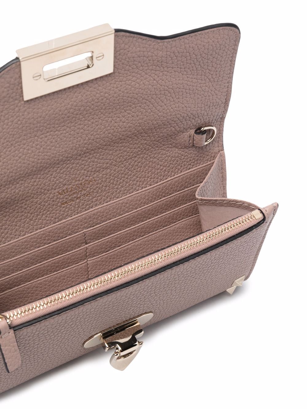 Valentino Garavani Rockstud leather wallet-on-chain
