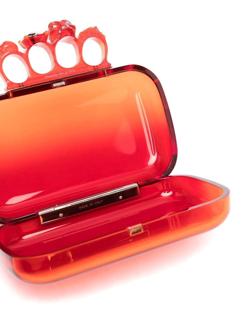 Alexander McQueen crystal-ring held clutch-bag