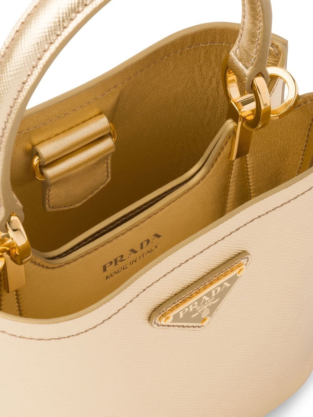 Pra*a mini panier saffiano leather tote bag