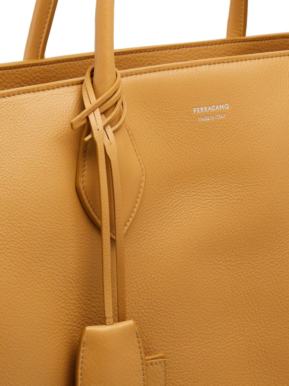Ferragamo logo-print leather tote bag