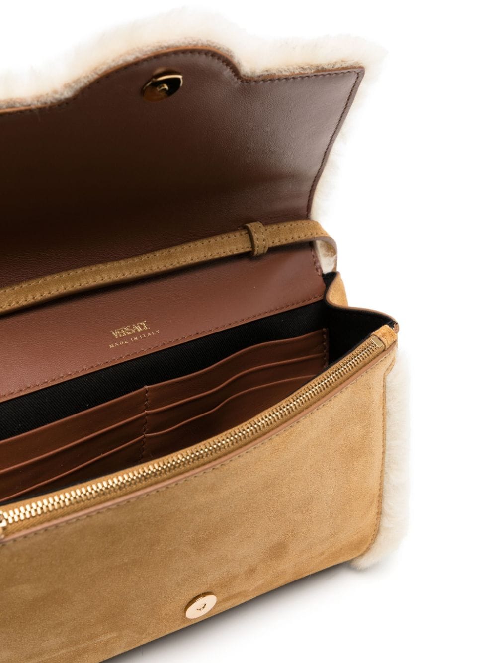 Versace La Medusa suede shoulder bag