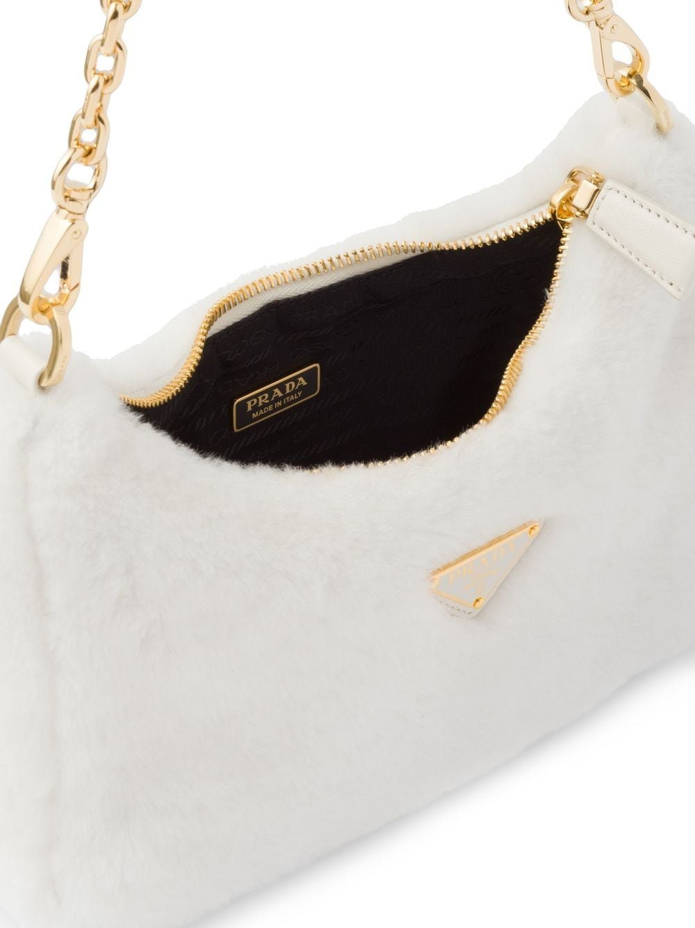 Pra*a re-edition shearling mini bag