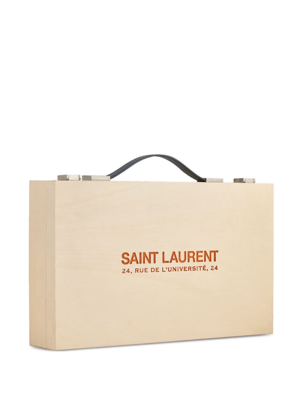 Saint Laurent logo-print wood painting bag