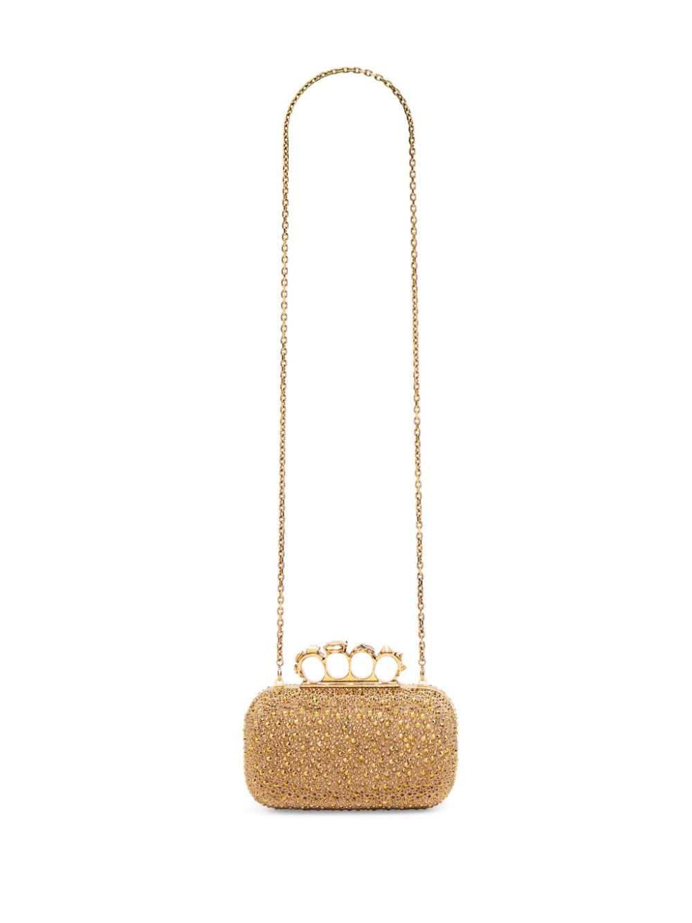 Alexander McQueen Knuckle crystal-embellished clutch bag