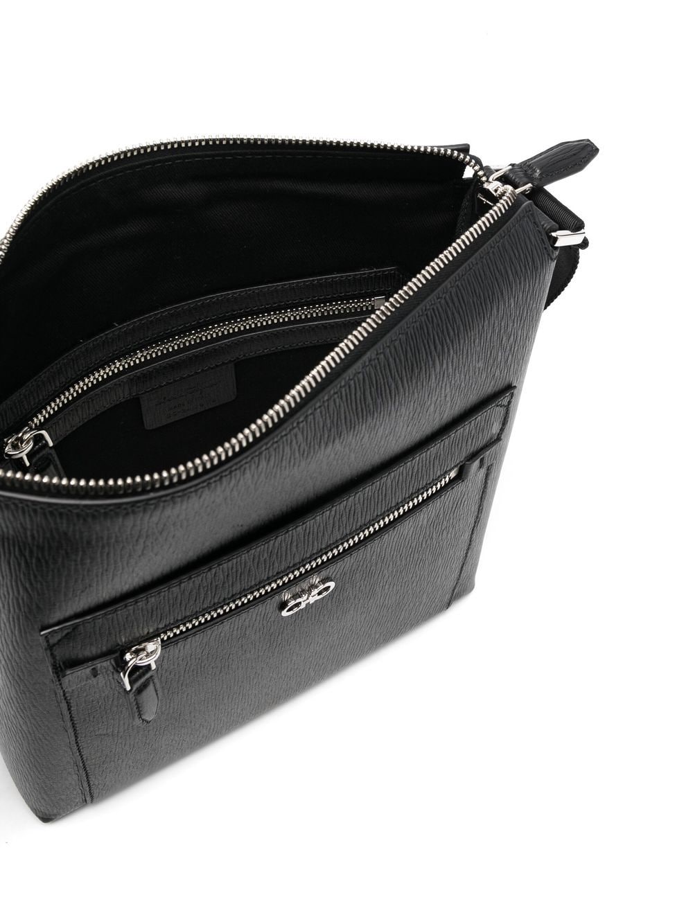 Ferragamo logo-plaque leather messenger bag