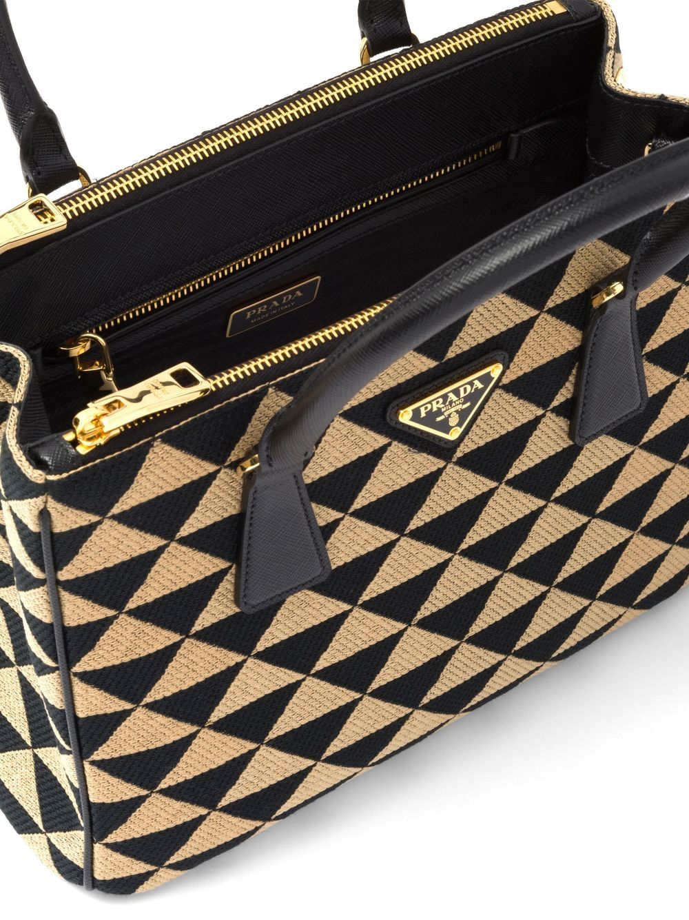 Pra*a small symbole embroidered tote bag