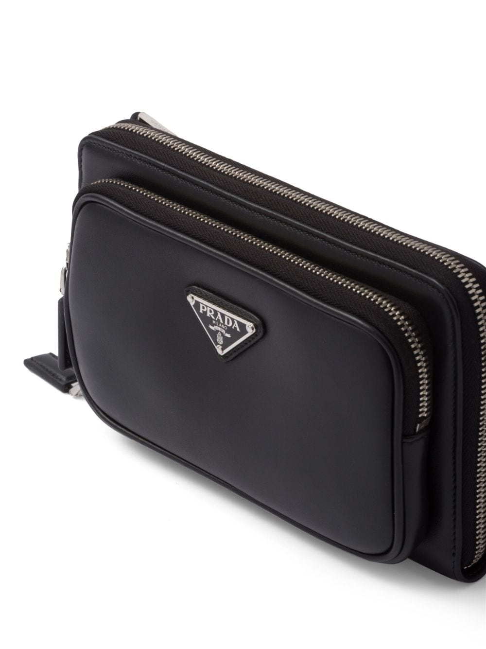 Pra*a logo-plaque leather shoulder bag