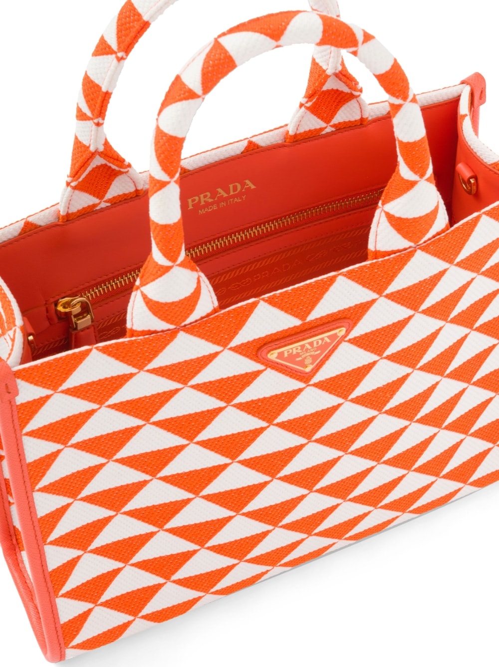 Pra*a small symbole embroidered tote bag