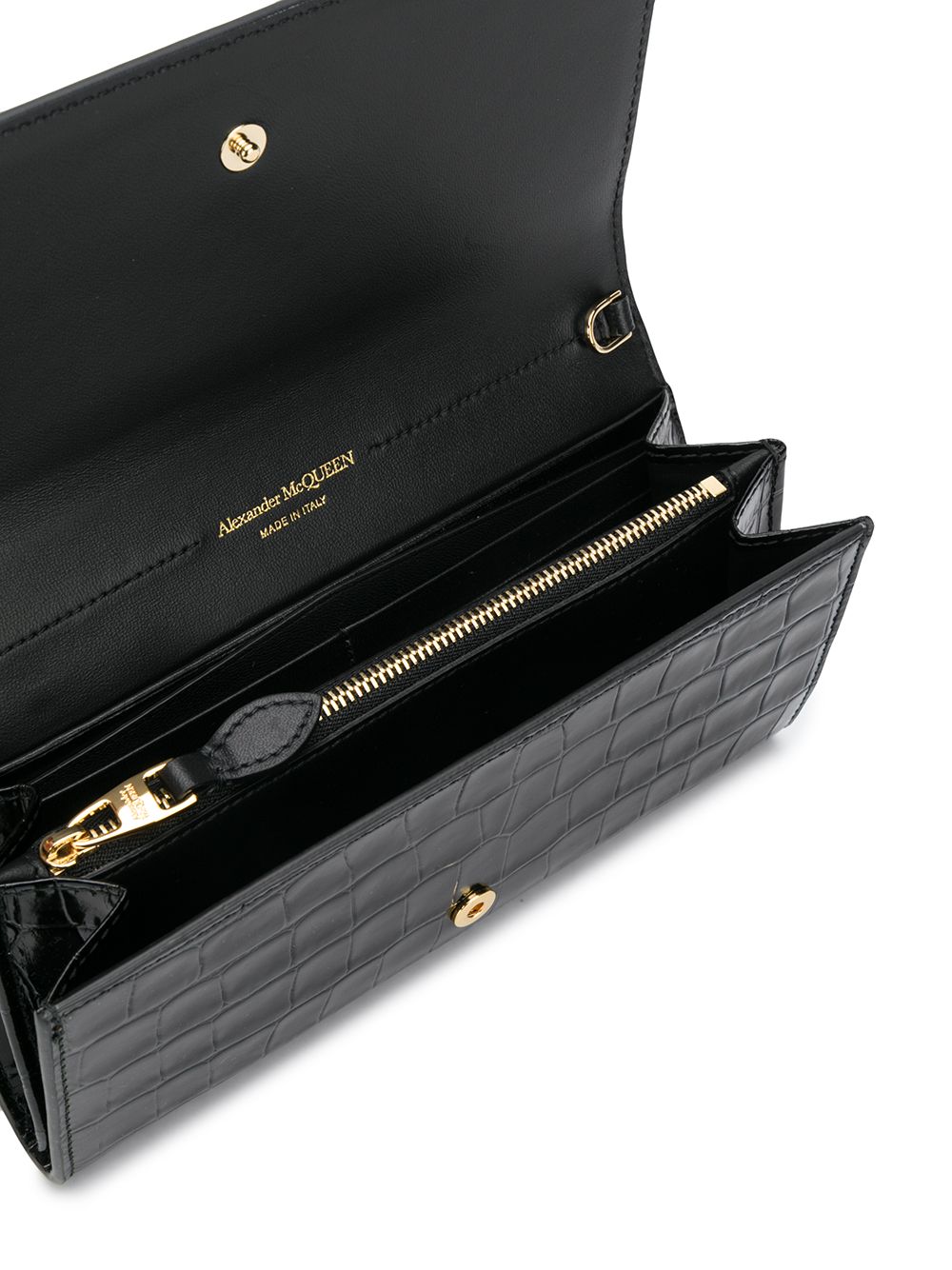 Alexander McQueen crinkled leather clutch bag
