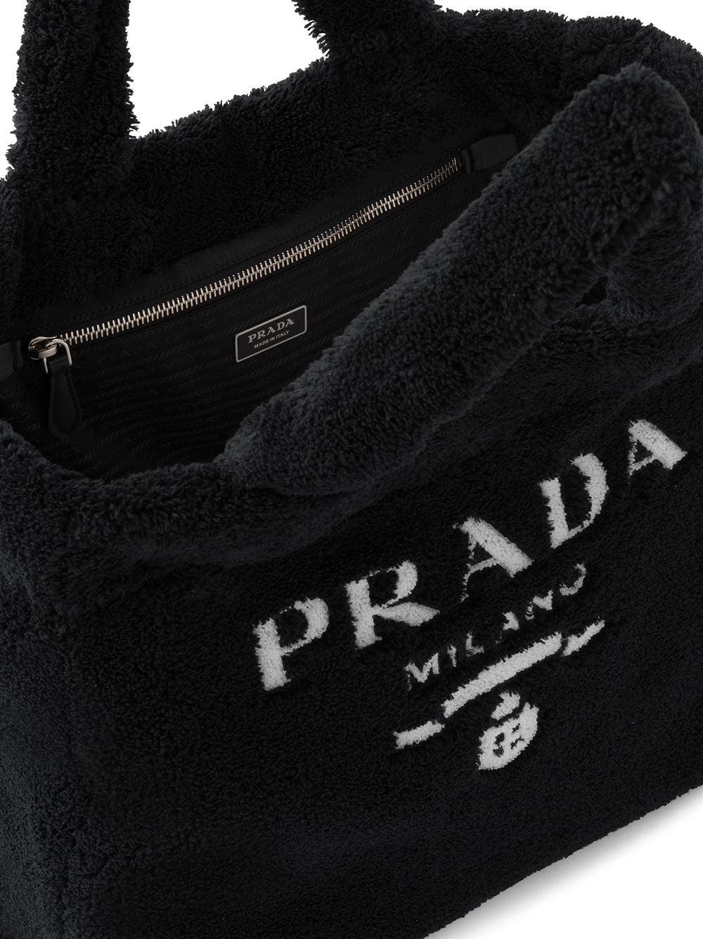 Pra*a logo-print terry-cloth tote bag