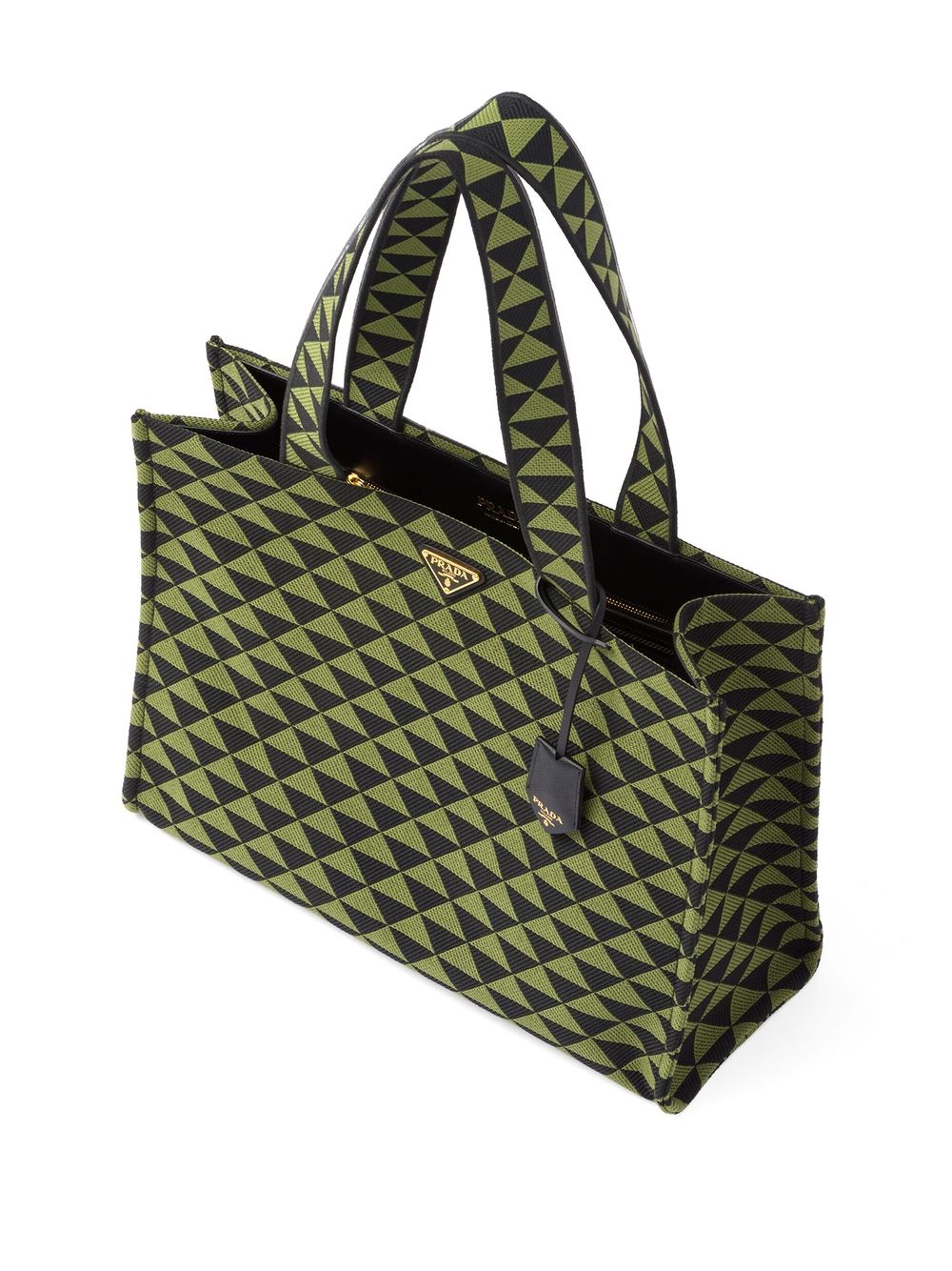 Pra*a large symbole embroidered tote bag