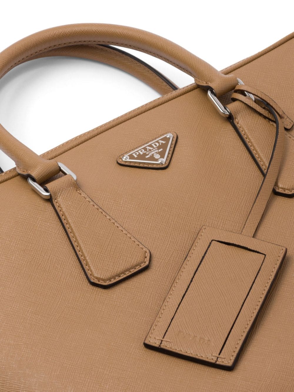 Pra*a saffiano leather briefcase