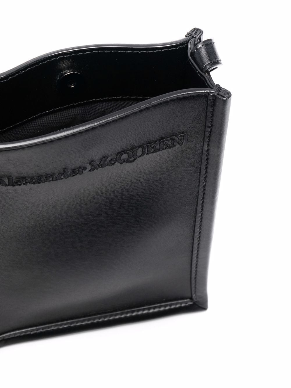 Alexander McQueen embroidered logo messenger bag