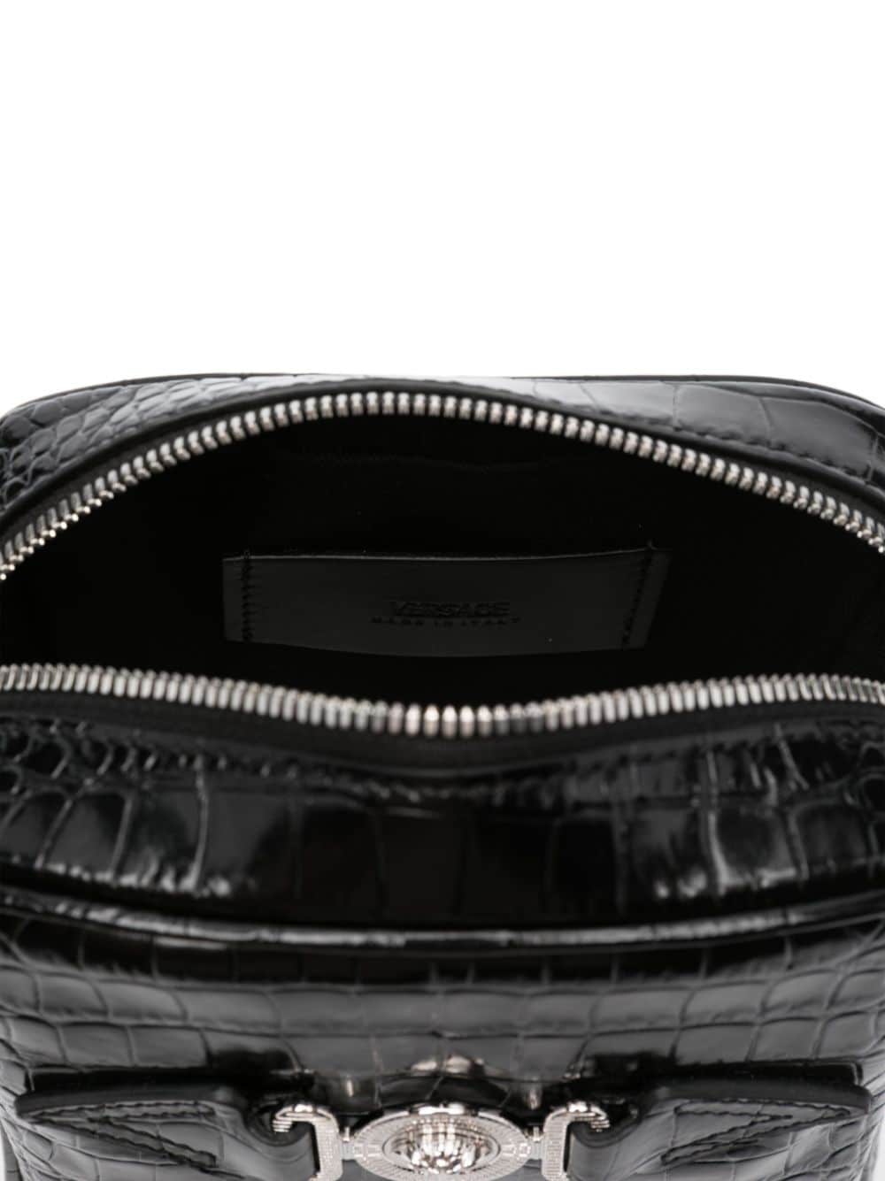 Versace croc-embossed crossbody bag