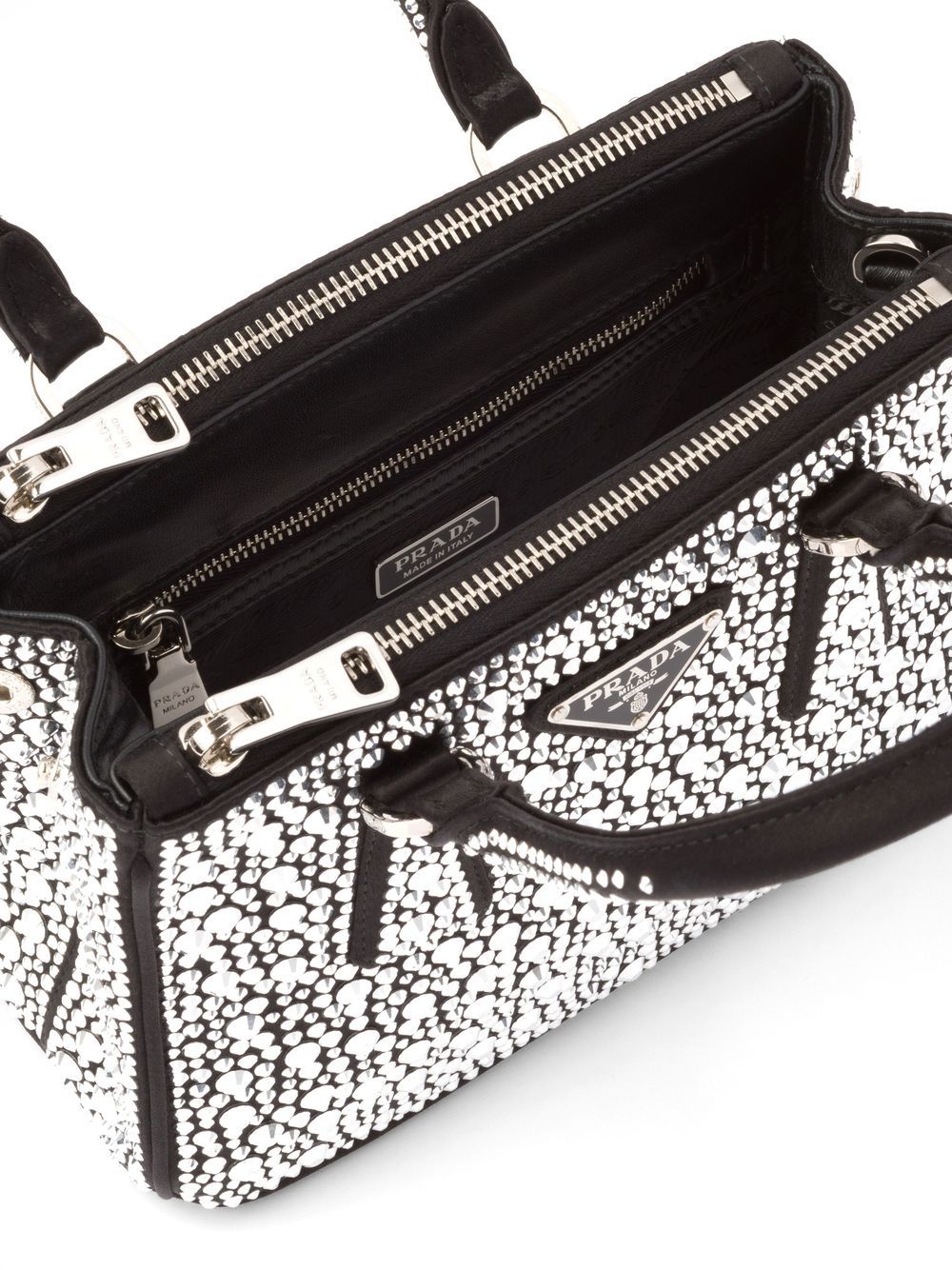 Pra*a galleria crystal-embellished satin mini bag