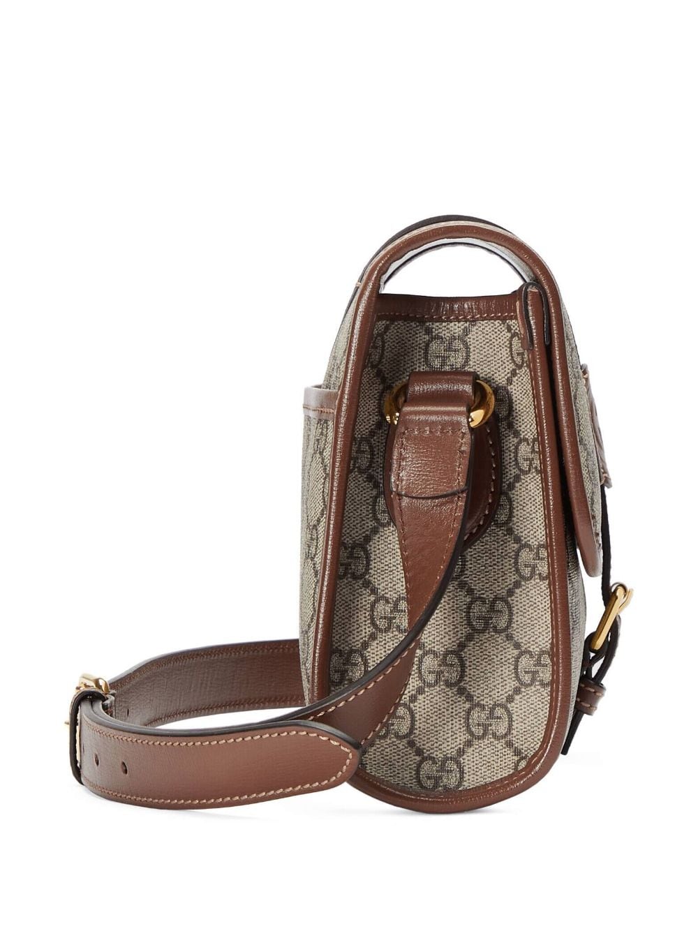 G*u*i leather-trim messenger bag