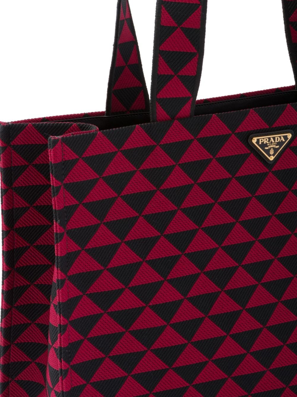 Pra*a large symbole embroidered tote bag