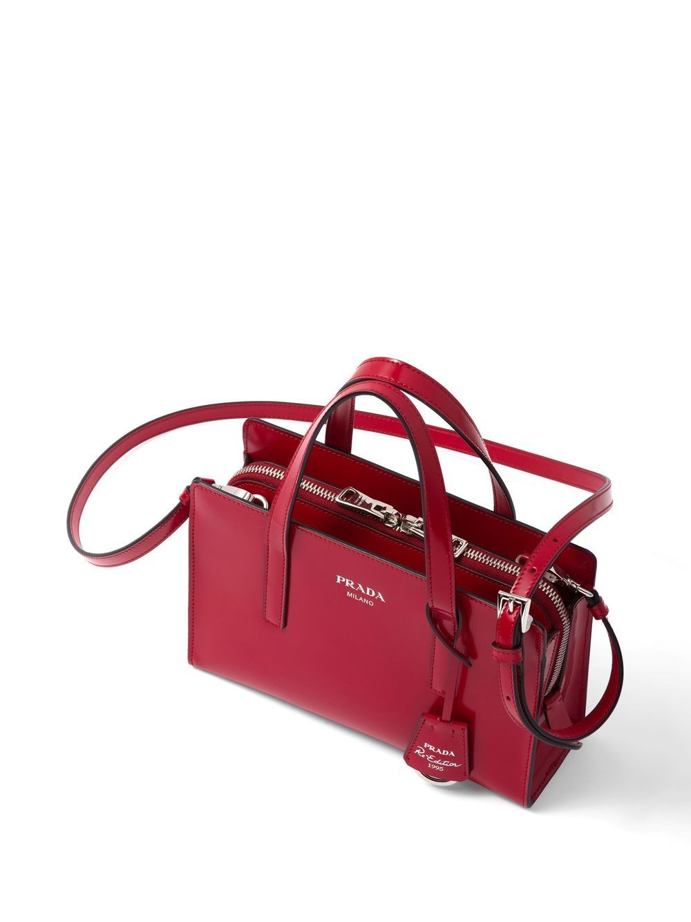 Pra*a mini re-edition 1995 brushed leather tote bag