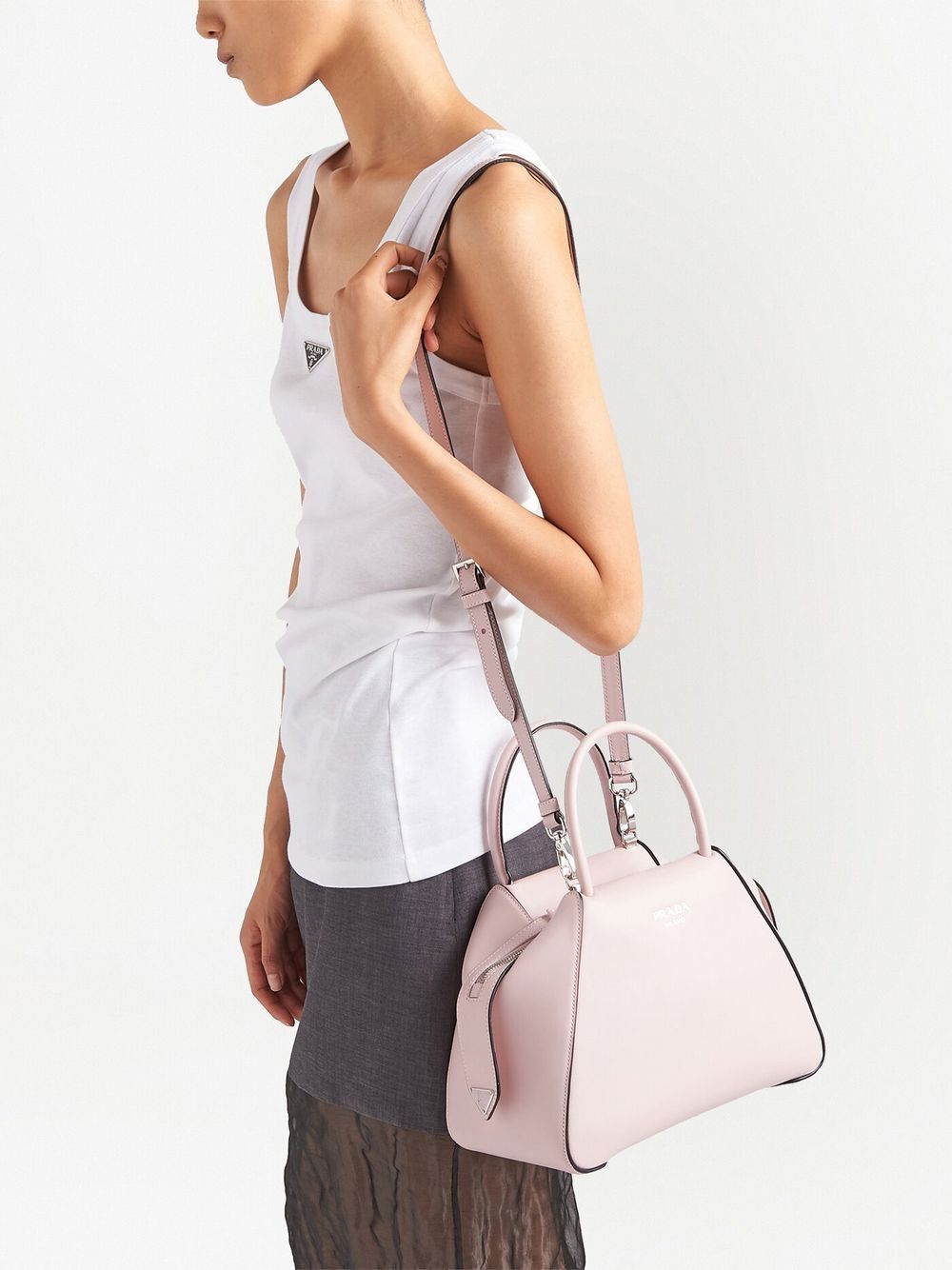 Pra*a small logo-print tote bag