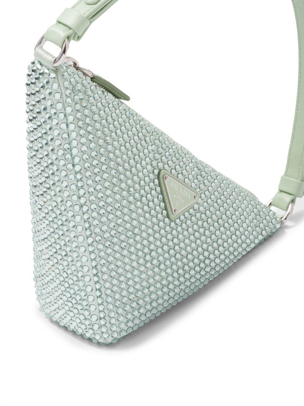 Pra*a triangle crystal-embellished mini bag
