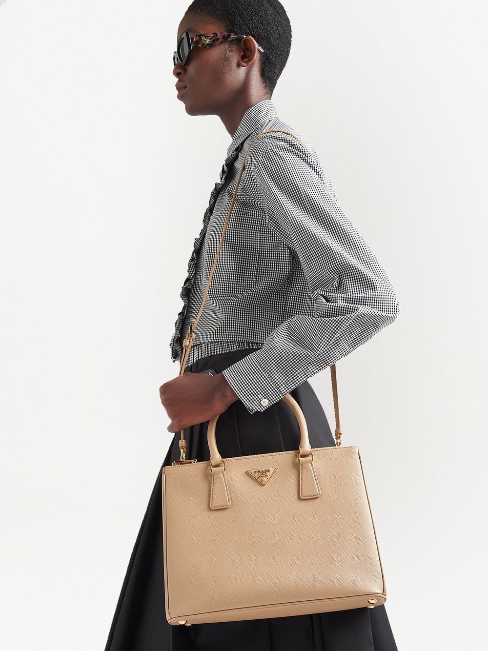 Pra*a large galleria leather tote bag