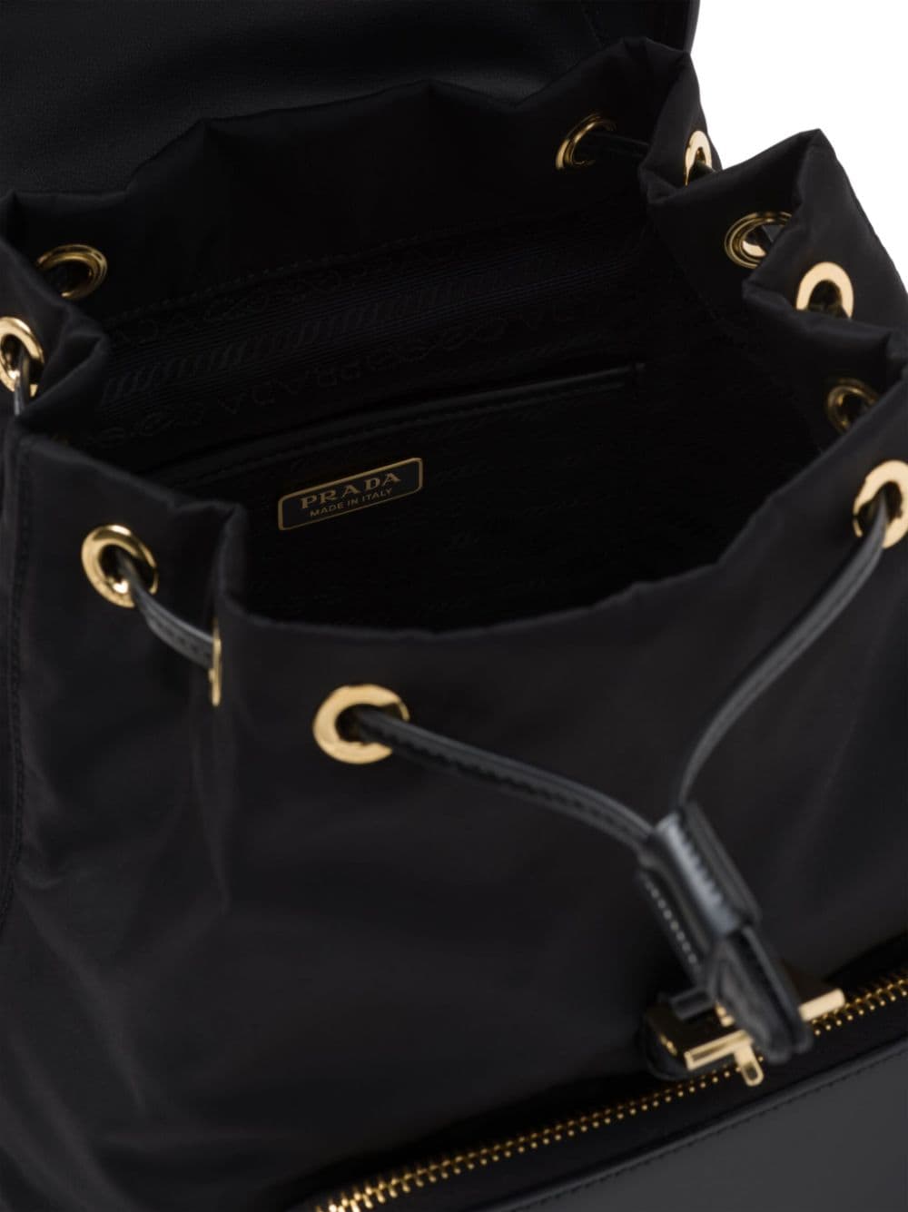 Pra*a logo-plaque panelled backpack