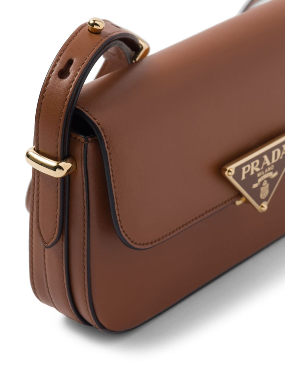 Pra*a logo-plaque leather crossbody bag