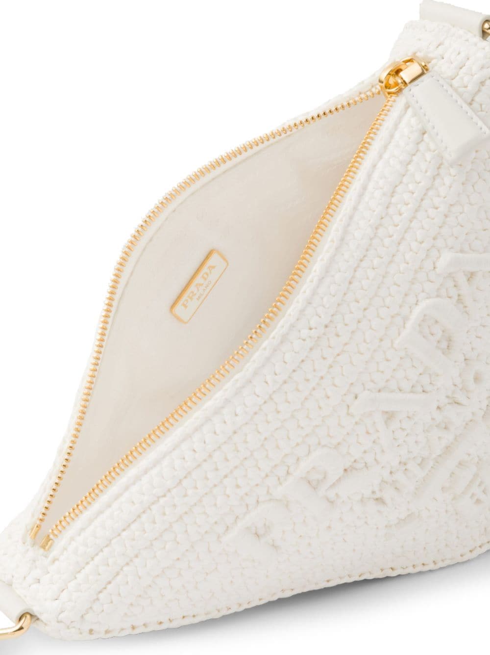 Pra*a triangle logo-embroidered shoulder bag