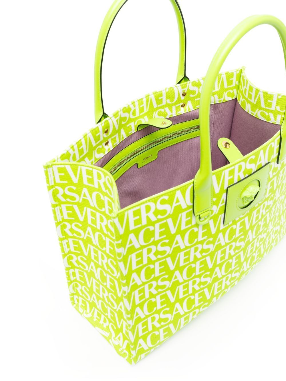 Versace logo-print canvas tote bag