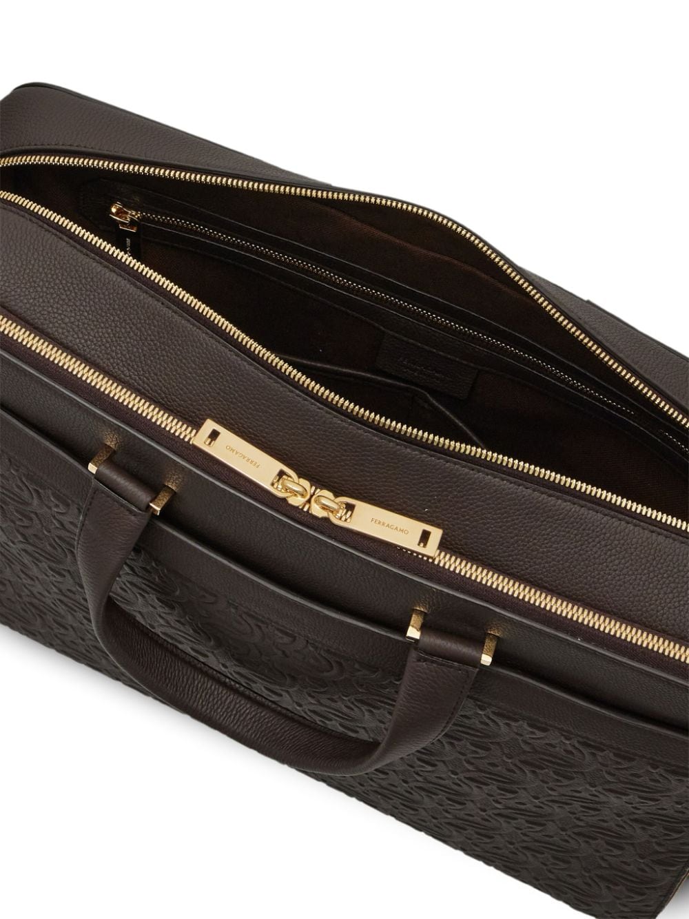 Ferragamo Gancini zipped briefcase