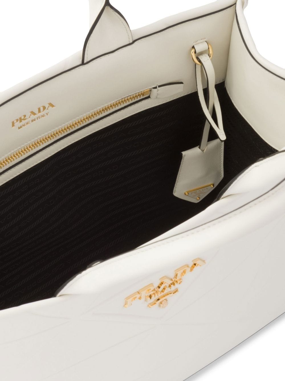 Pra*a medium symbole leather tote bag