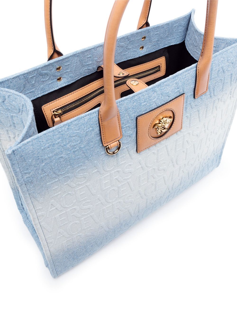 Versace logo-embossed tote bag