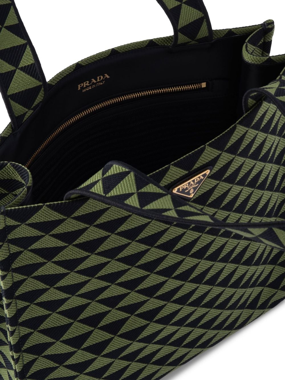 Pra*a large symbole embroidered tote bag