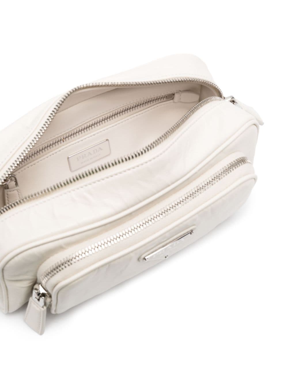 Pra*a logo-plaque leather shoulder bag