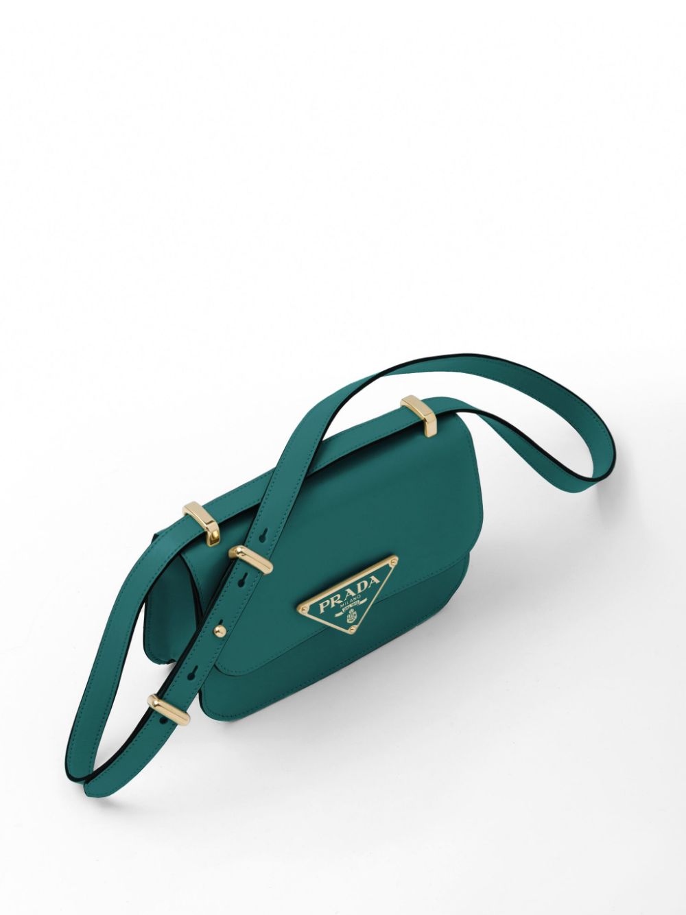 Pra*a emblème saffiano leather shoulder bag