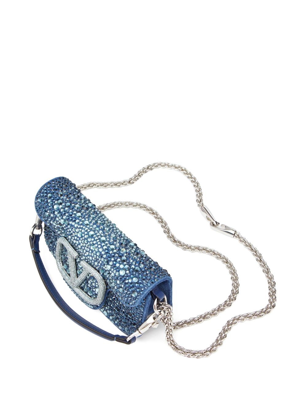 Valentino Garavani small Locò embellished denim shoulder bag