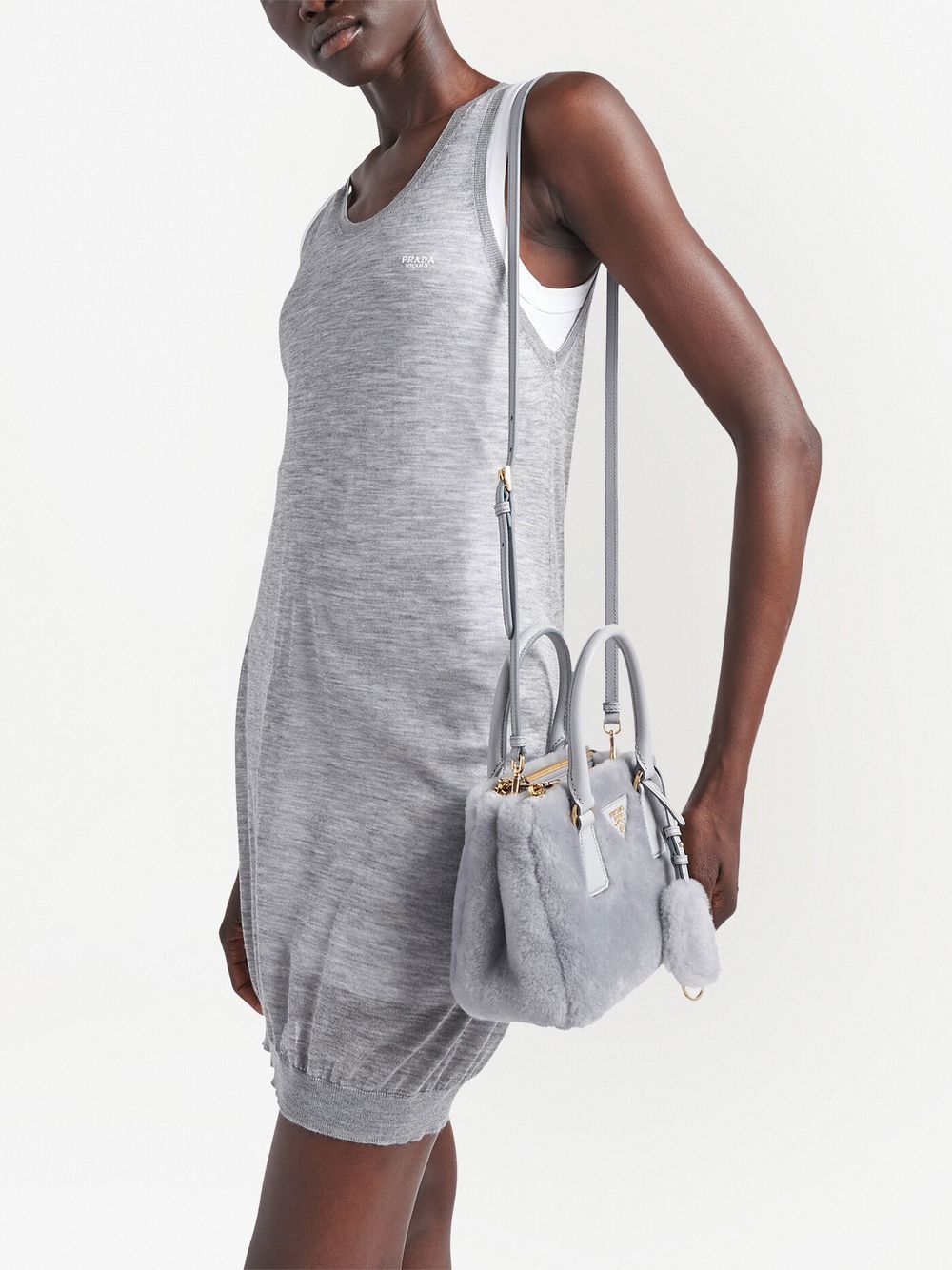 Pra*a galleria shearling mini bag